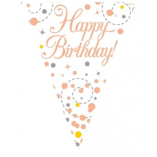 Sparkling Fizz Rose Gold Holographic Birthday Bunting